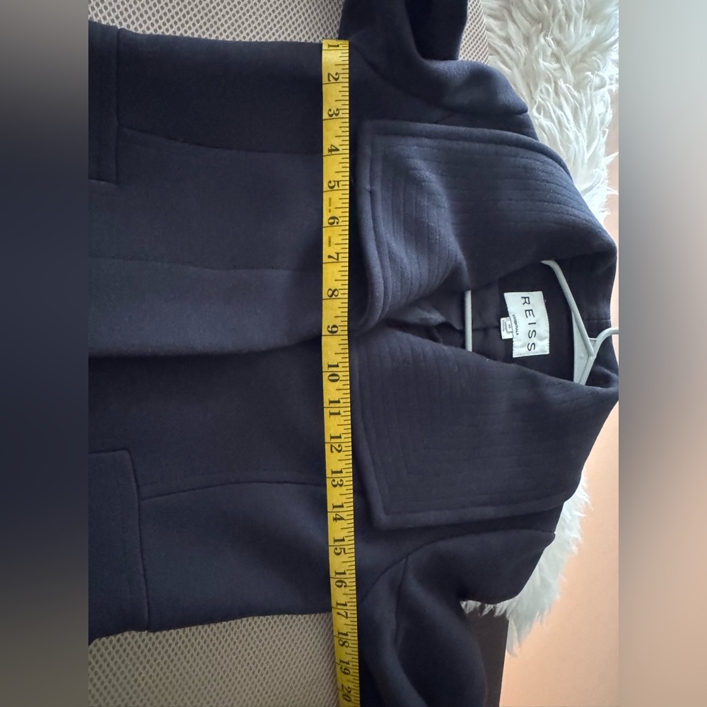 Reiss Navy Tailored Wool Angel Coat XS - Picture 10 of 11